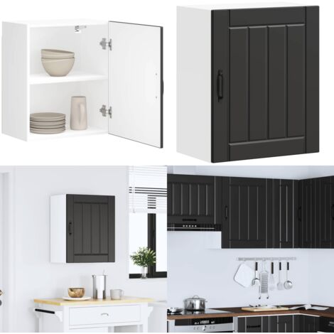 Pensile da Cucina Lucca Nero in Legno Multistrato - Armadietto da cucina - Armadietto a parete