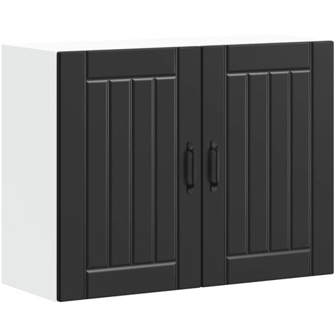 Pensile da Cucina Lucca Nero in Legno Multistrato vidaXL