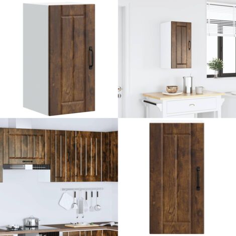Pensile da Cucina Lucca Rovere Fumo in Legno Multistrato - Armadio da cucina - Armadio a parete