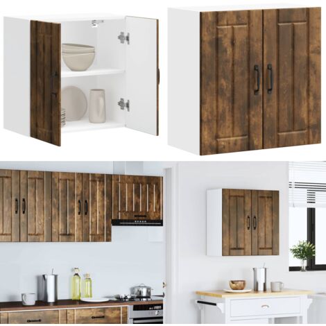 Pensile da Cucina Lucca Rovere Fumo in Legno Multistrato - Armadio da cucina - Armadio a parete
