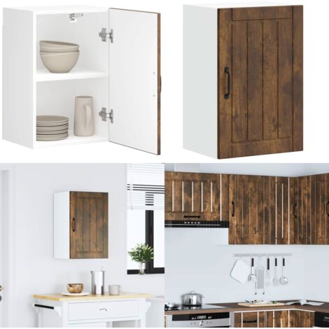 Pensile da Cucina Lucca Rovere Fumo in Legno Multistrato - Armadio da cucina - Armadio a parete