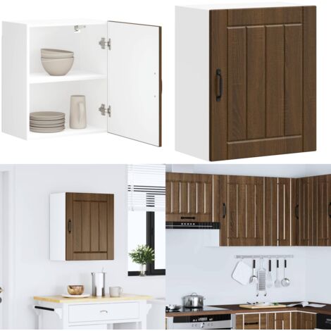 Pensile da Cucina Lucca Rovere Marrone in Legno Multistrato - Armadio da cucina - Armadietto da parete