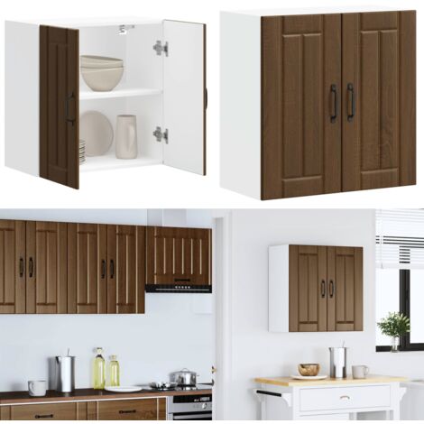 Pensile da Cucina Lucca Rovere Marrone in Legno Multistrato - Armadio da parete - Armadio in legno