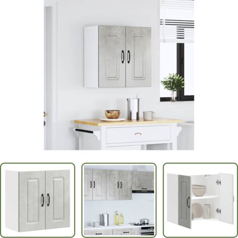 Pensile da cucina -  Pensile da Cucina Kalmar Grigio Cemento in Legno Multistrato