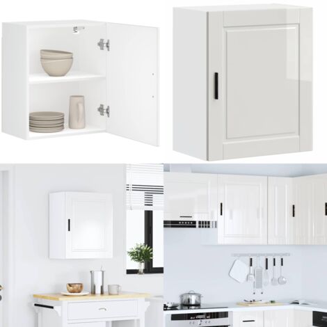 Pensile da Cucina Porto Bianco Lucido in Legno Multistrato - Armadio da cucina - Armadio a parete
