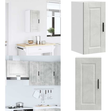 Pensile da Cucina Porto Grigio Cemento in Legno Multistrato - Armadietto da cucina - Mobile da parete