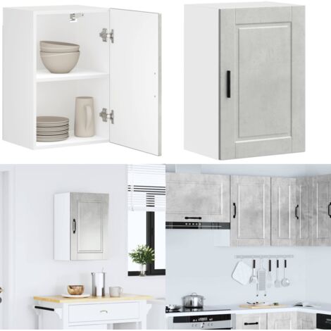 Pensile da Cucina Porto Grigio Cemento in Legno Multistrato - Mobile da parete - Armadietto da cucina