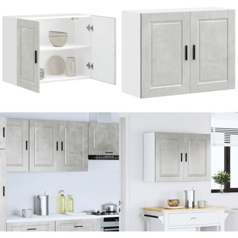 Pensile da Cucina Porto Grigio Cemento in Legno Multistrato - Pensile da cucina - Armadio in truciolato