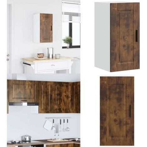 Pensile da Cucina Porto Rovere Fumo in Legno Multistrato - Armadietto da cucina - Mobile da parete