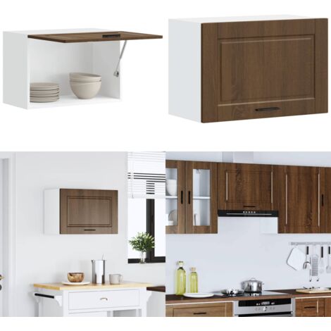 Pensile da Cucina Porto Rovere Marrone in Legno Multistrato - Armadio da cucina - Armadio a parete