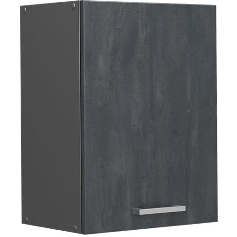 Pensile da cucina R-Line, Calcestruzzo nero, 45 cm, Vicco