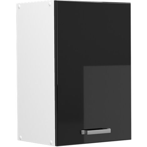Pensile da cucina R-Line, Nero lucido, 40 cm, Vicco