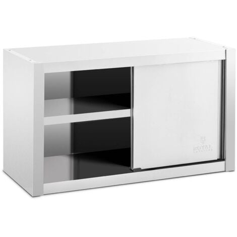 Pensile In Acciaio Inox Con Ante Scorrevoli Da Cucina 100x45 Cm Armadietto Inox