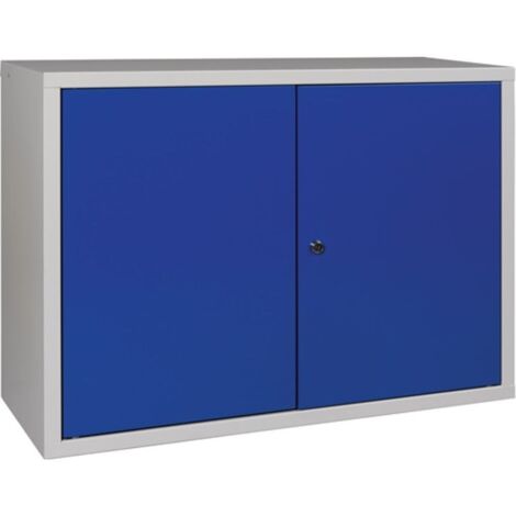 Pensile in lamiera piena H600xL800xP300mm 1 BD lamiera d'acciaio grigio chiaro / blu genziana