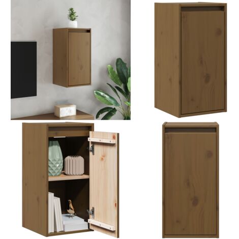 Pensile Marrone ambra 30x30x60 cm in Legno Massello di Pino - Mobile TV - Arredamento decorativo