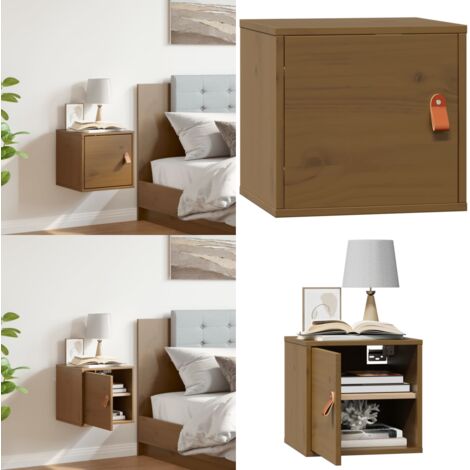Pensile Marrone ambra 31,5x30x30 cm in Legno Massello di Pino - Mobile portaoggetti - Arredamento in legno
