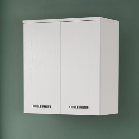 Pensile multiuso 70x77cm salvaspazio in legno bianco 2 ante linea Pilar