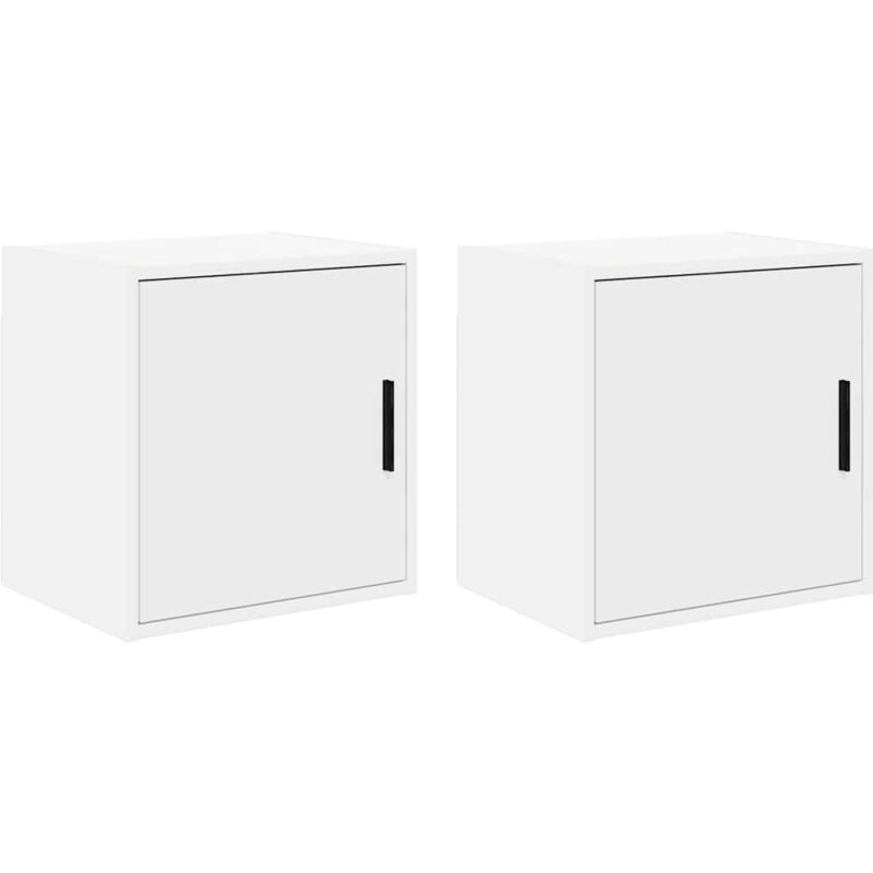 Pensili Per Garage 2 Pz Bianco In Legno Multistrato Vidaxl