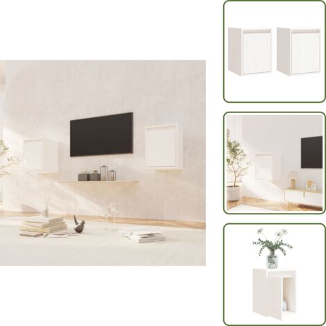 Pensile per libri - vidaXL Pensili 2 pz Bianchi 30x30x40 cm in Legno Massello di Pino - Pensile per oggetti