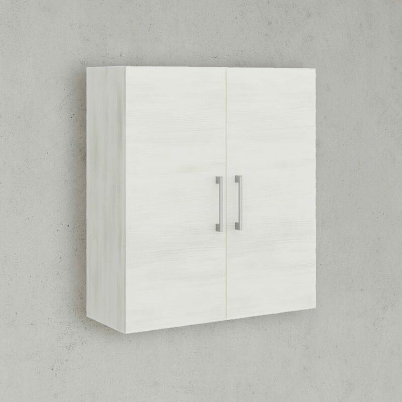 Kiamami Valentina Pensile Sospeso Bagno 2 Ante Quercia Bianco E Man...