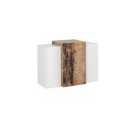 Corona Unit Maple Pensile sospeso bianco lucido e legno con 3 ante salotto