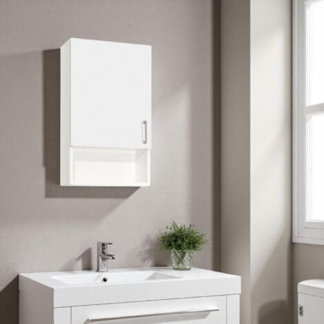 Pensile sospeso con vano a giorno e anta SX 43x22 Bianco