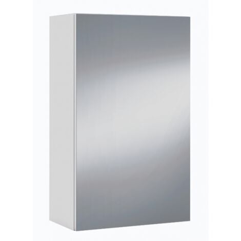 Pensile specchiera 40x21x65 cm bianco lucido con un’anta - Bergamo