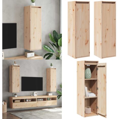 Pensili 2 pz 30x30x100 cm in Legno Massello di Pino - Mobili da parete - Armadi da parete
