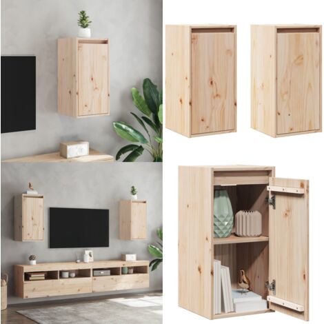 Pensili 2 pz 30x30x60 cm in Legno Massello di Pino - Mobile tv - Arredamento
