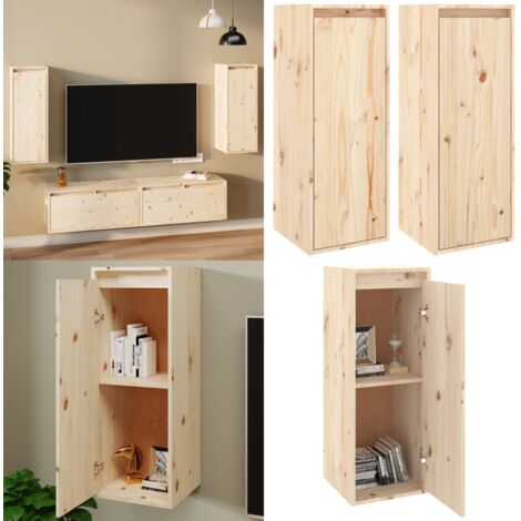 Pensili 2 pz 30x30x80 cm in Legno Massello di Pino - Mobile tv - Arredamento