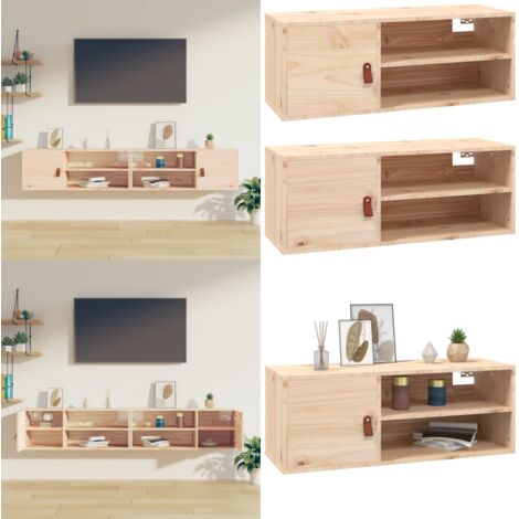Pensili 2 pz 80x30x30 cm in Legno Massello di Pino - Mobili da parete - Armadi da parete