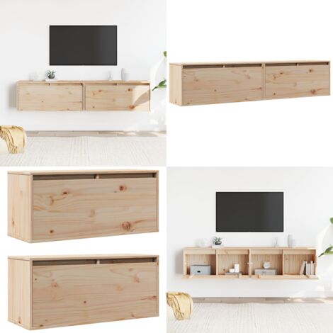Pensili 2 pz 80x30x35 cm in Legno Massello di Pino - Mobili da parete - Armadi da parete