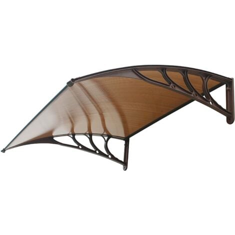 Pensilina anti pioggia e sole color marrone tettoia affiancabile modulare 100 x 150 centimetri