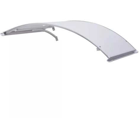 pensilina da esterno ad arco con supporto grigio e copertura in policarbonato compatto satinato opalino, 160x120 cm