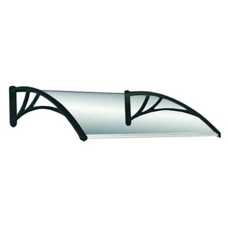 Pensilina da Esterno in Policaronato Trasparente 150x100x28 cm con Protezione UV e Resistente alle Intemperie