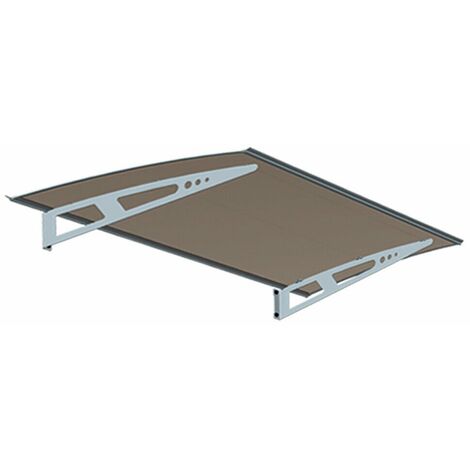 Pensilina in Alluminio 200x100 Policarbonato Fume Tettoia Porte Esterne Balconi