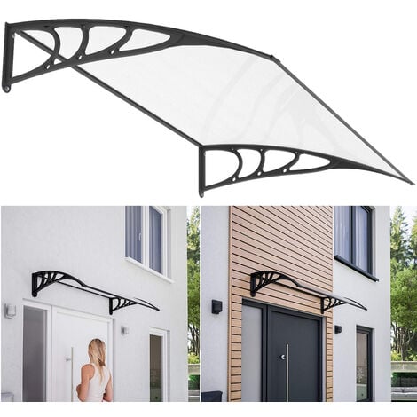 Pensilina per porta 120x80 cm (LxP) Design ad arco in policarbonato trasparente anti UV
