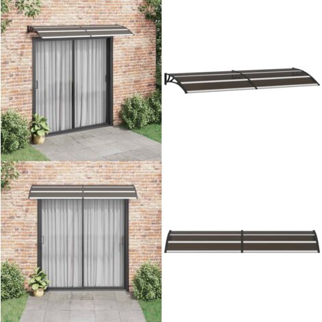 Pensilina per Porta Nera 240x75 cm in PC - Copertura per porte - Protezione da pioggia