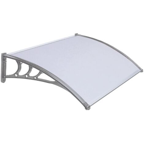 Pensilina per porte e finestre tettoia protettiva in policarbonato 130 x 100 centimetri