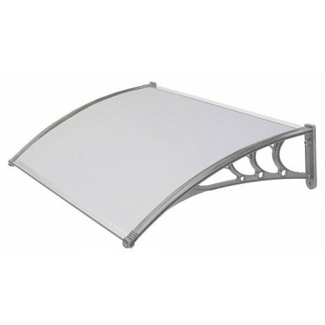 Pensilina tettoia, abs grigio, policarbonato compatto satinato opaco 130x100cm da esterno Fredi