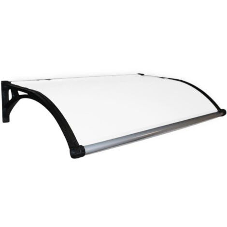 Pensilina tettoia bianca con illuminazione led e pannello solare per autoricarica Torradora - 100x150 cm Trasparente