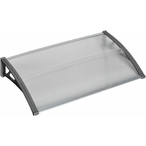 Pensilina Tettoia Moderna 110x60x18 cm in Policarbonato Alluminio e PP Trasparente