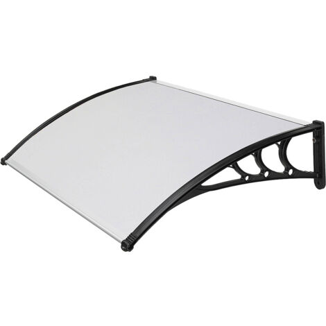 Pensilina Tettoia Nera in Policarbonato Compatto Satinato Opalino 120x80 cm
