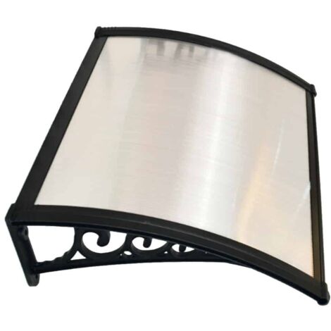 Pensilina tettoia policarbonato alveolare plexiglass copertura 120x100cm trasparente 624v