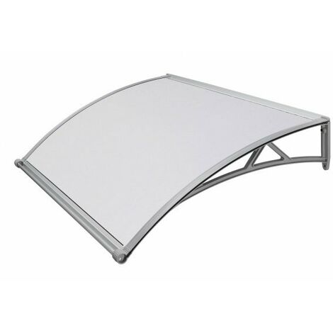 Pensilina tettoia, sgocciolatoio, abs grigio, policarbonato compatto satinato opaco 140x90cm da esterno Fredi