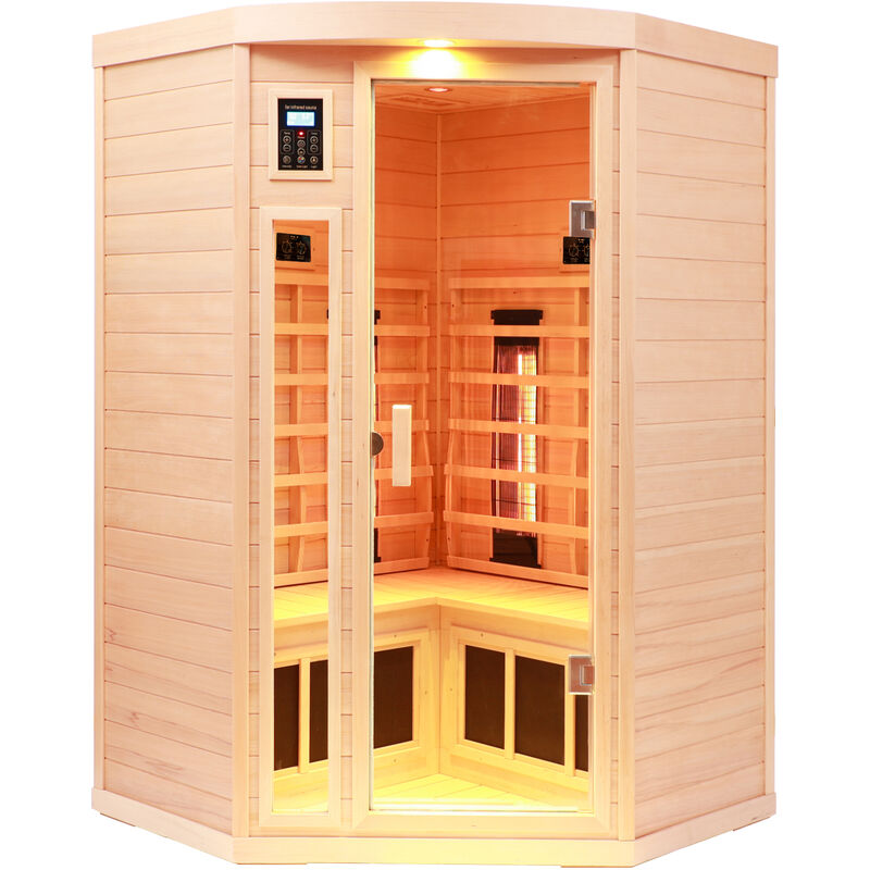 Kinsi Pentagonal Zwei Person Hemlock Keramik Heizung Lampe und Fern Infrarot Sauna Raum  - Onlineshop ManoMano
