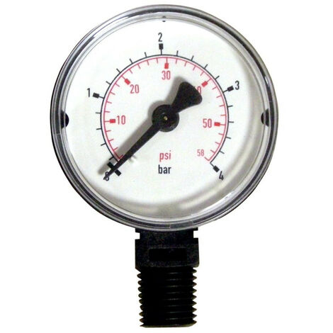 Pentair – Manomètre chauffage central 1/4' R152047 – Pression max 4 bars – Filetage plomberie 1/4' – Pour suivi précis de la pression