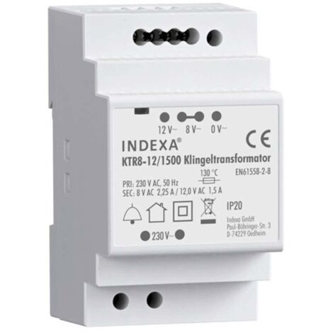 PENTATECH 32126 Trasformatore per campanello 8 V/AC, 12 V/AC
