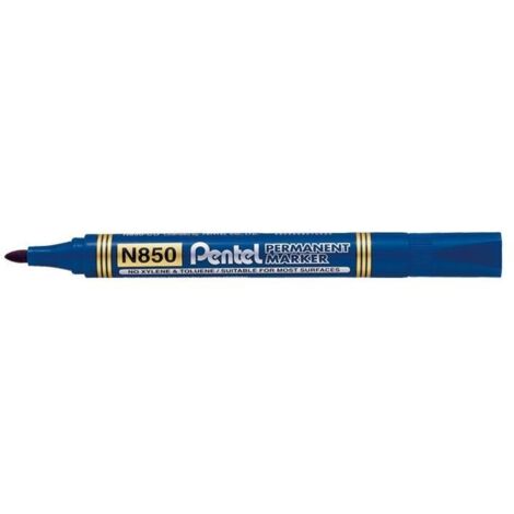 Pentel N850 Marcatore Permanente Blu Punta Conica 4,5 mm 12 Pezzi per Tutte Superfici