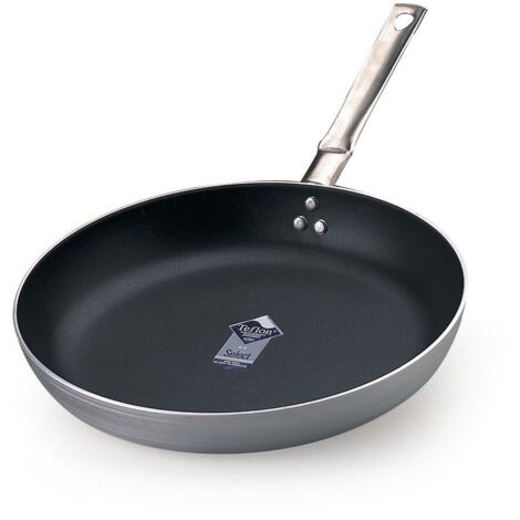 Pentola Agnelli FAMA11BBSEL36 - Padella Svasata Bassa in Alluminio Antiaderente da 36 cm con Manico, Colore Argento